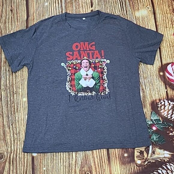 💲1️⃣0️⃣ Bundled ✔️Christmas Tops Movie Quotes Graphic Tee  "ELF" size L - Picture 7 of 7